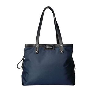 Calvin Klein NAVY Lane Nylon Triple Compartment Maxi Tote Shoulder Bag NEW